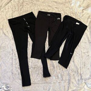 Lot of 3 Workout Leggings Capris Nike, The North Face, size Small